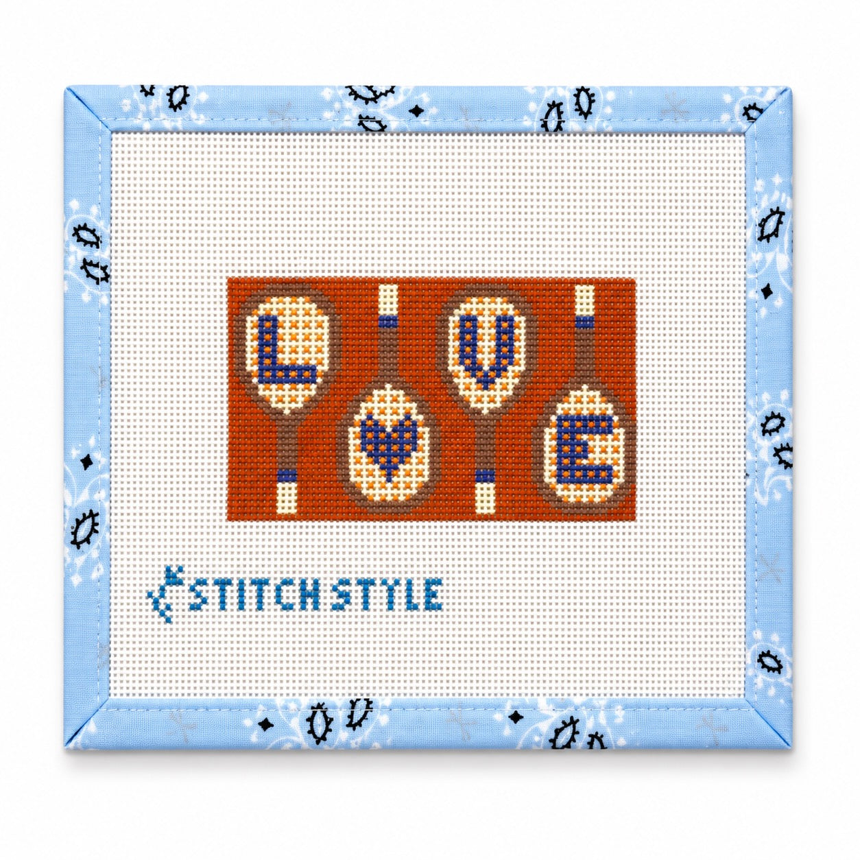 Stitch Style Tennis Racket Love Insert 13 mesh Needlepoint Canvas