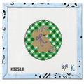 Hand-painted Bunny with Sprinkle Ears needlepoint canvas by The Collection. 18 mesh, 4" round design. Threads not included. Shop premium Easter canvases.