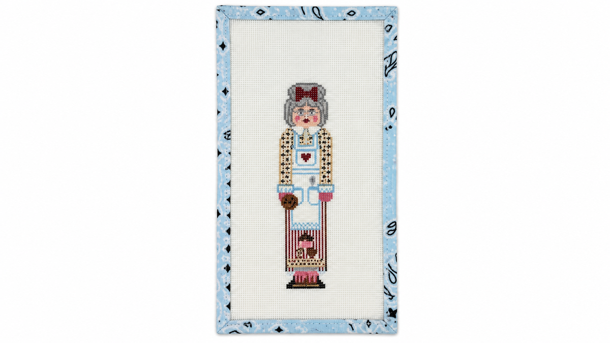 Shop Long Tall Mrs. Claus by The Painted Pony, a hand-painted 18 mesh needlepoint canvas for Christmas stitching. Threads not included.