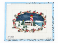 Stitch a vintage White Lighthouse needlepoint canvas that would make an elegant holiday tray for your entertaining table. 18 mesh. Threads not included.