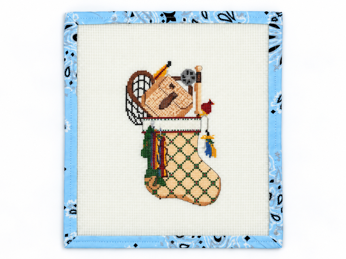 Stitch a Fisherman Stocking with this hand-painted 18 mesh needlepoint canvas by The Painted Pony. Shop Fair Isle Needleworks. Threads not included.