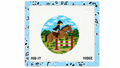 Shop Horse Girl by The Painted Stitch, an 18 mesh needlepoint canvas with a 4-inch round design. Threads not included. Fair Isle Needleworks.