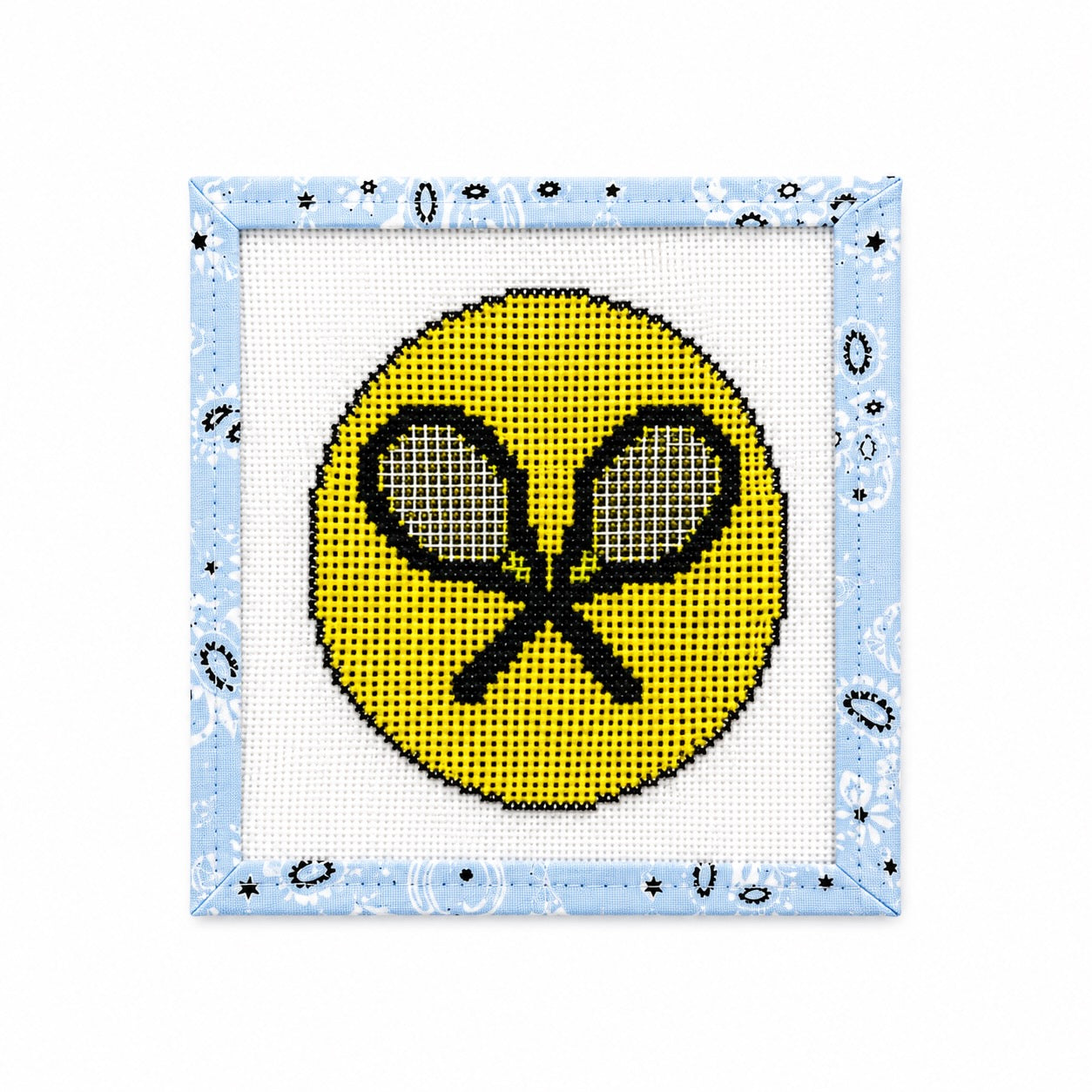 Threading Treasures Tennis Ball with Rackets on 18 Mesh