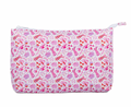 Cowgirl medium stash bag by Wipstitch, recyclable Tyvek, 11" x 7.5", pink, red and purple pattern. Waterproof project or travel bag.